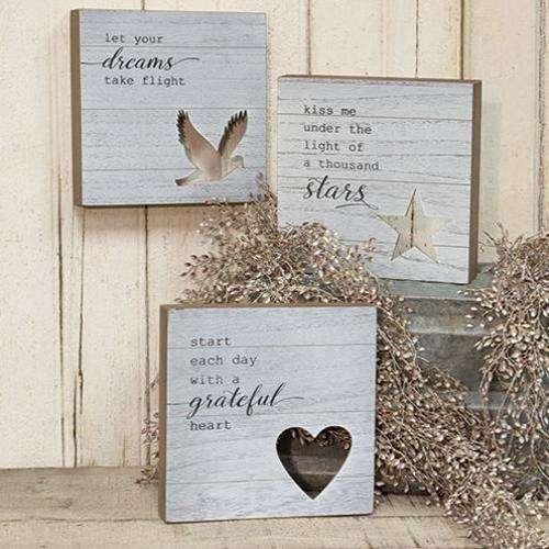 Grateful Heart Box Sign - The Fox Decor