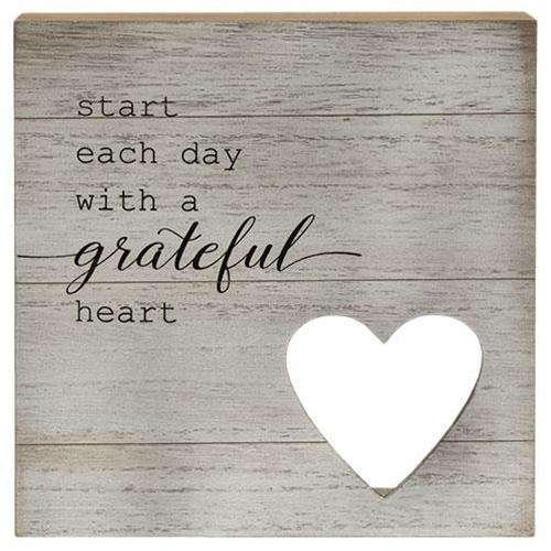 Grateful Heart Box Sign - The Fox Decor