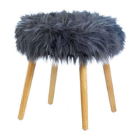 Thumbnail for Gray Faux Fur Stool - The Fox Decor