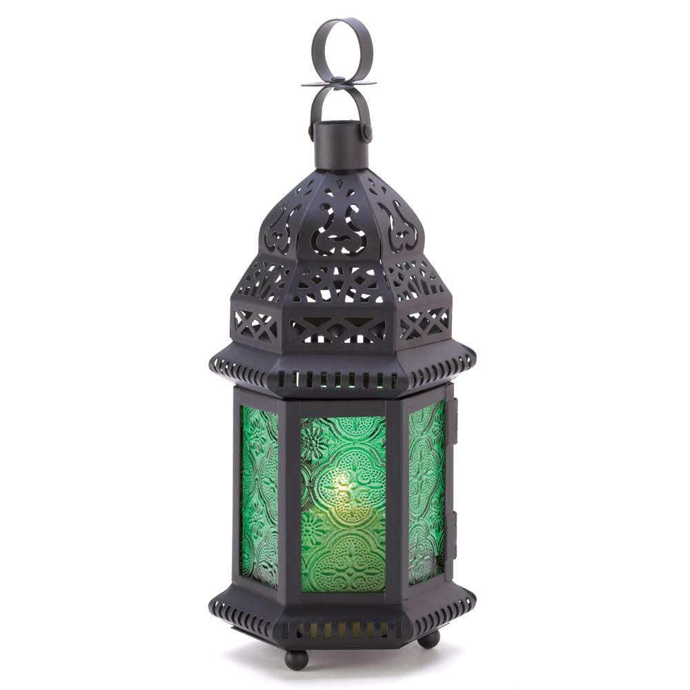 Green Glass Moroccan Lantern - The Fox Decor