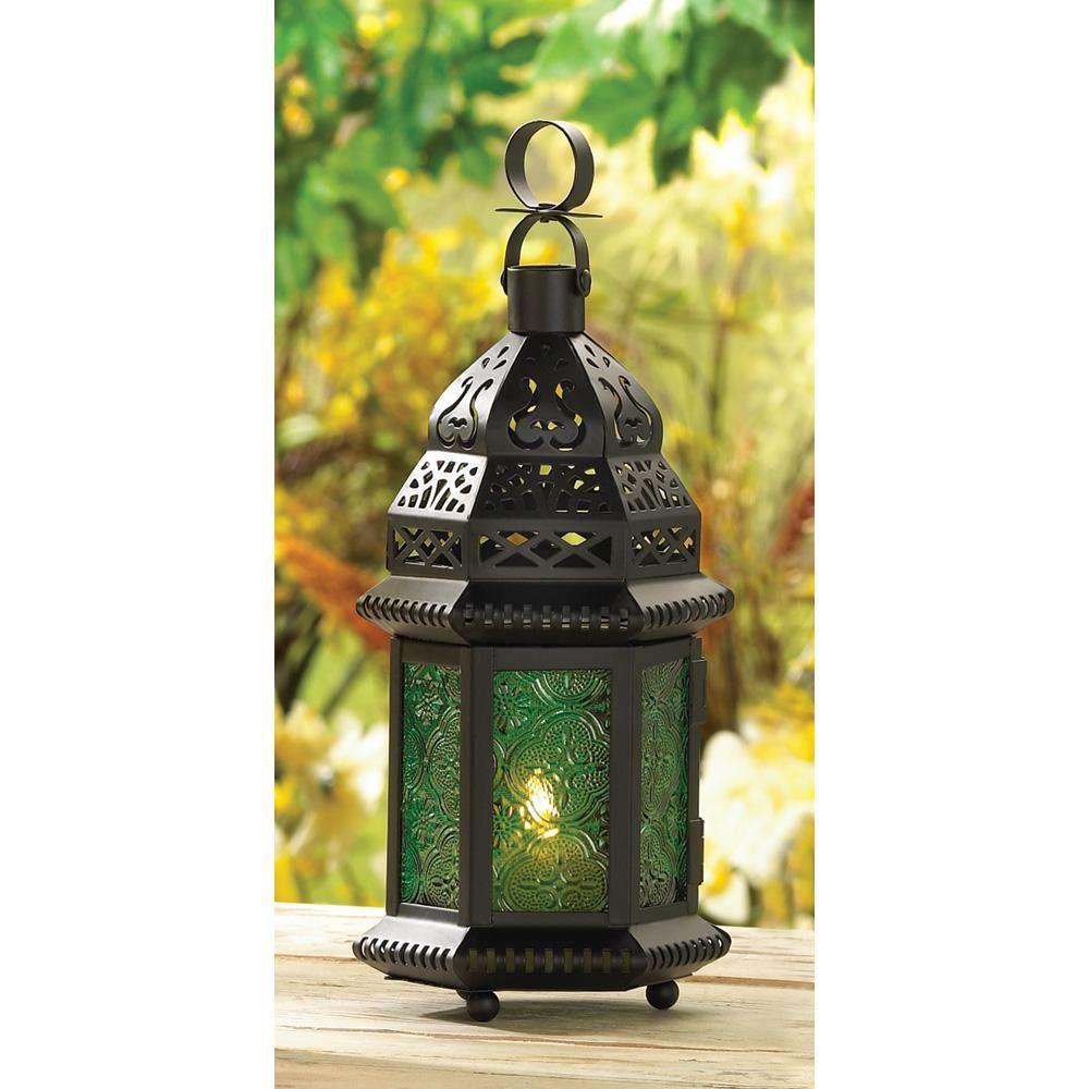 Green Glass Moroccan Lantern - The Fox Decor
