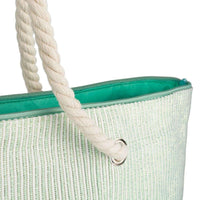 Thumbnail for Green Stripe Shimmer Beach Bag - The Fox Decor