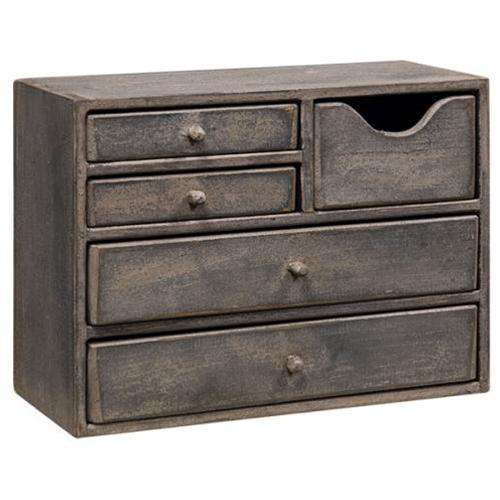 Grey Cabinet w/5 Drawers USA Handcrafted Wood CWI+ 