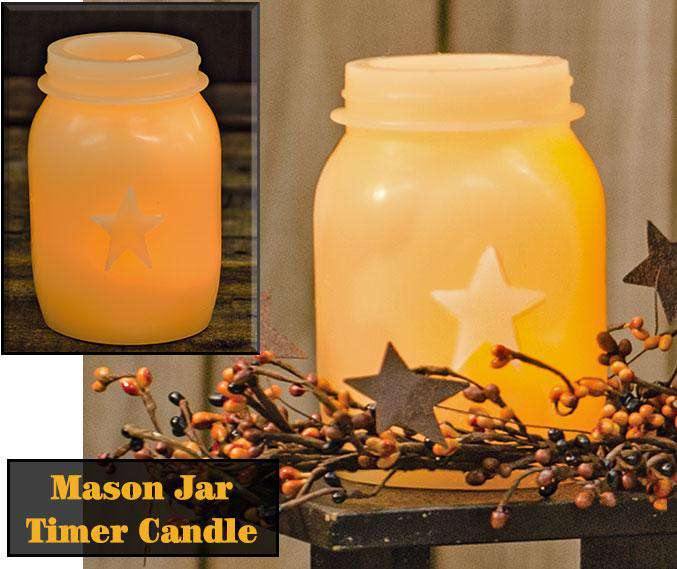 5" Mason Jar Timer Candle - The Fox Decor