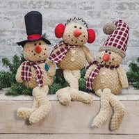 Thumbnail for Set of 3 Sitting Chenille Snowman