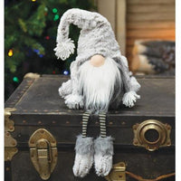 Thumbnail for Gray Fur Hat Dangle Leg Gnome - The Fox Decor