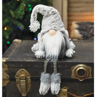 Thumbnail for Gray Fur Hat Dangle Leg Gnome