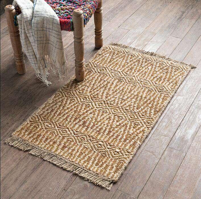 Handmade Straw Tatami Non-slip Braided Rug - The Fox Decor