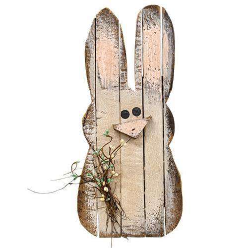 Hanging Lath Chubby Bunny w/Pip Berries, 15.75" Easter CWI+ 