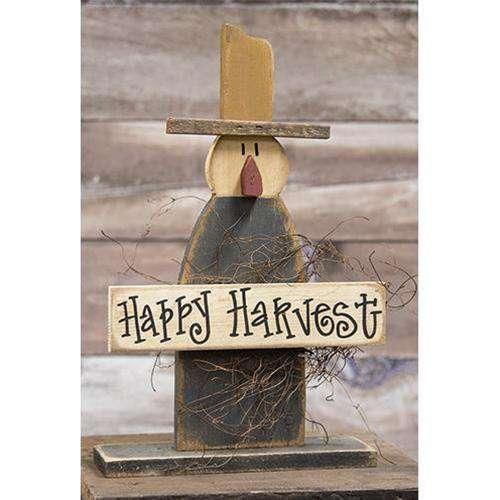 Happy Harvest Scarecrow On Base - The Fox Decor