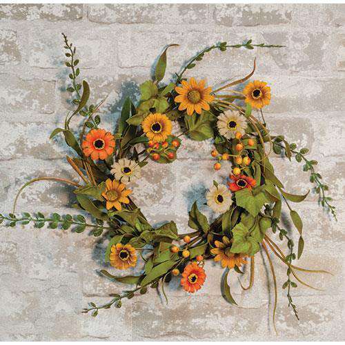 Harvest Daisy Garden Wreath, 12" Fall CWI+ 