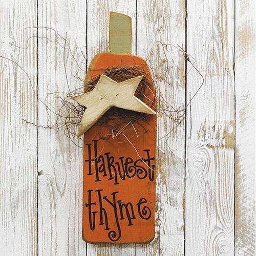 Harvest Thyme Pumpkin w/Star - The Fox Decor