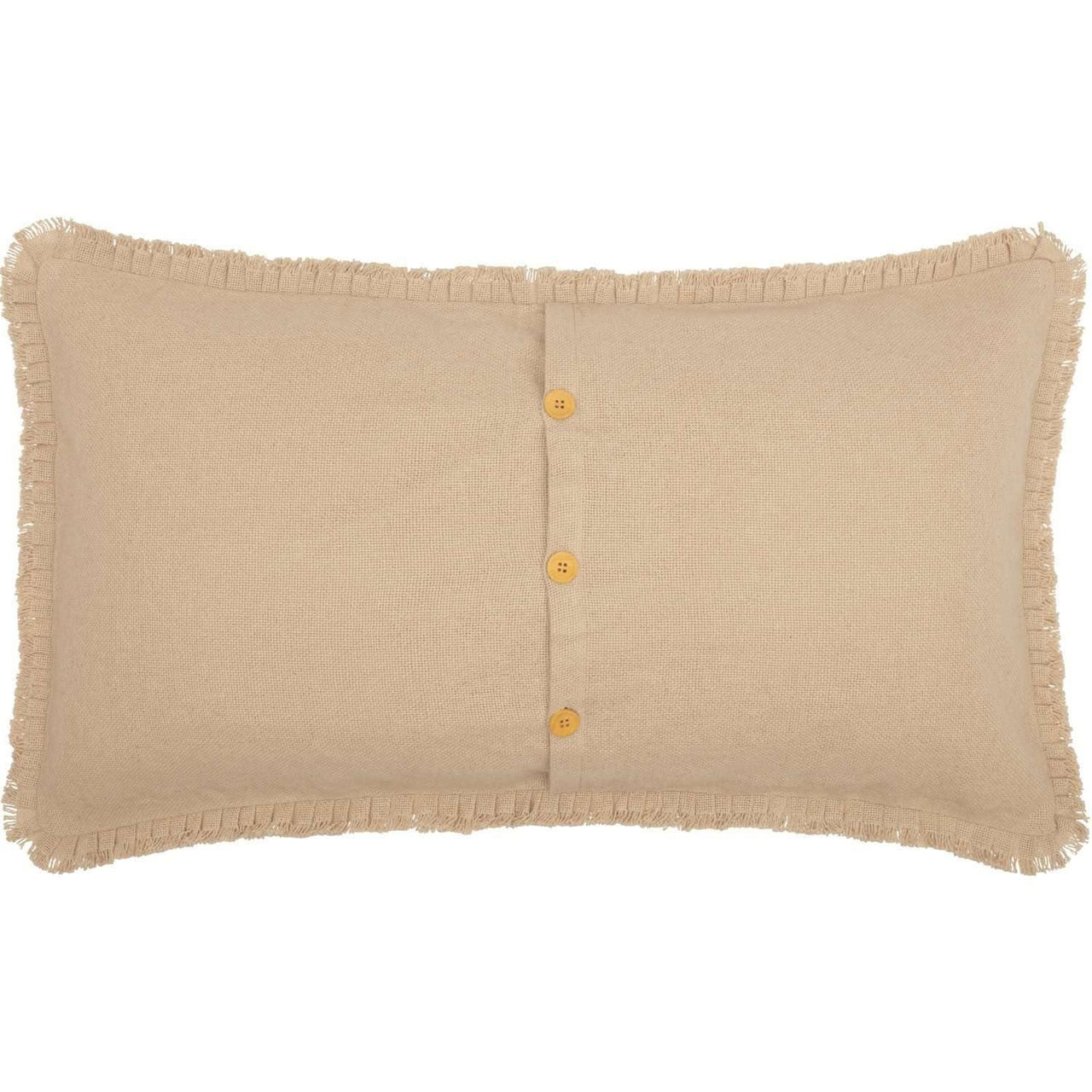 Burlap Vintage King Sham w/ Fringed Ruffle 21x37 VHC Brands - The Fox Decor