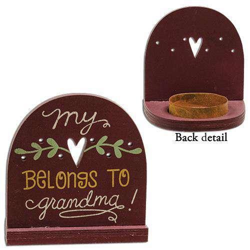 Heart Belongs to Grandma Tealight Holder Wall Decor CWI+ 