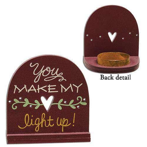 Heart Light Up Tealight Holder Wall Decor CWI+ 