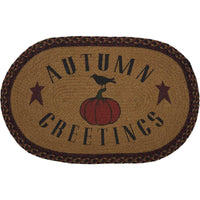 Thumbnail for Heritage Farms Harvest Autumn Greetings Jute Braided Rug Oval - The Fox Decor