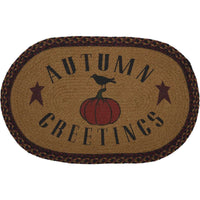 Thumbnail for Heritage Farms Harvest Autumn Greetings Jute Braided Rug Oval rugs VHC Brands 
