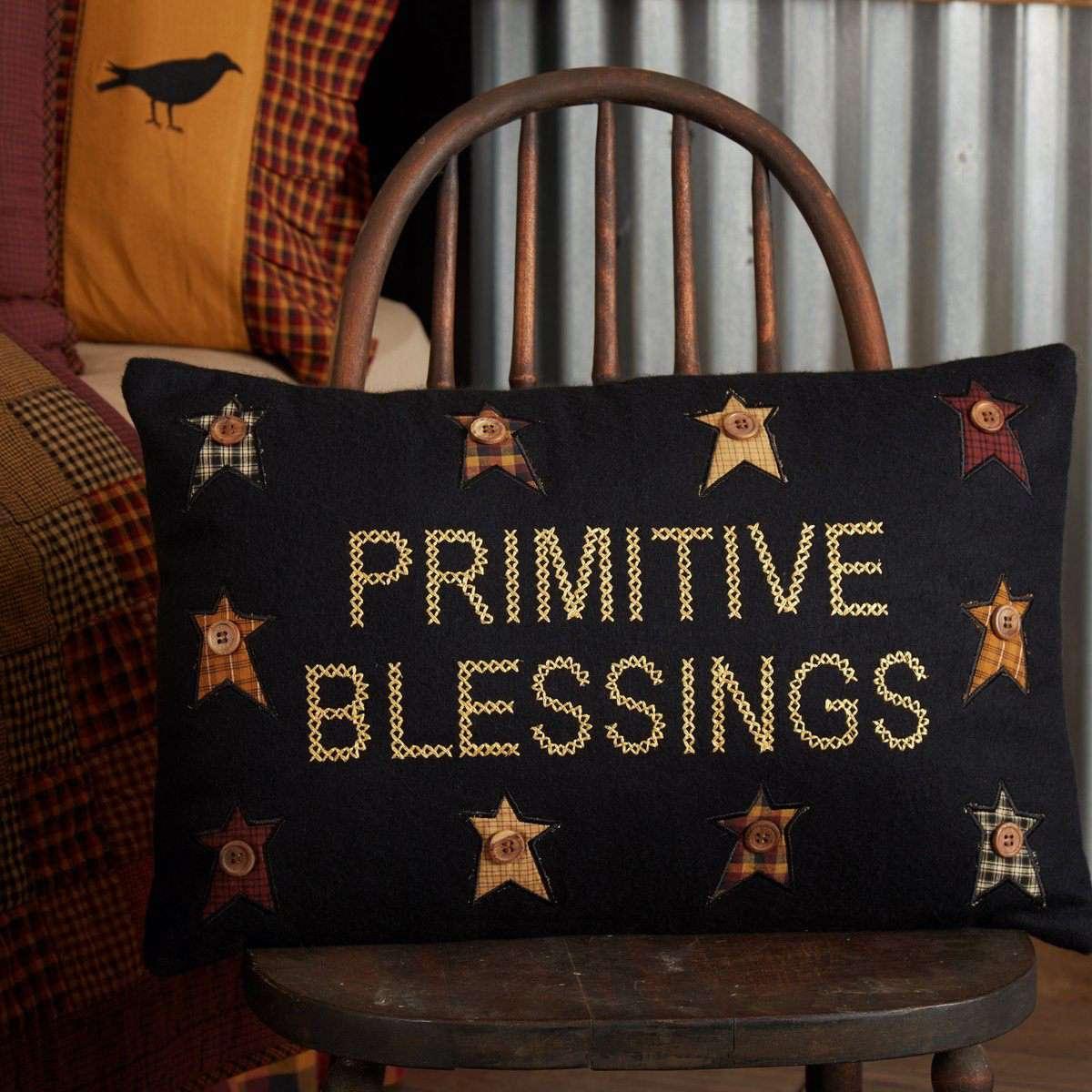 Heritage Farms Primitive Blessings Pillow 14x22 Pillows VHC Brands 