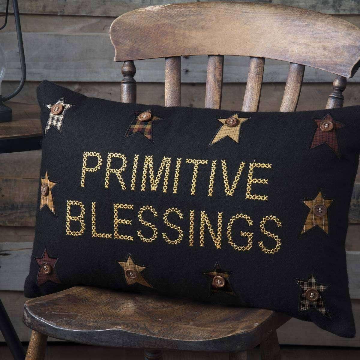 Heritage Farms Primitive Blessings Pillow 14x22 - The Fox Decor