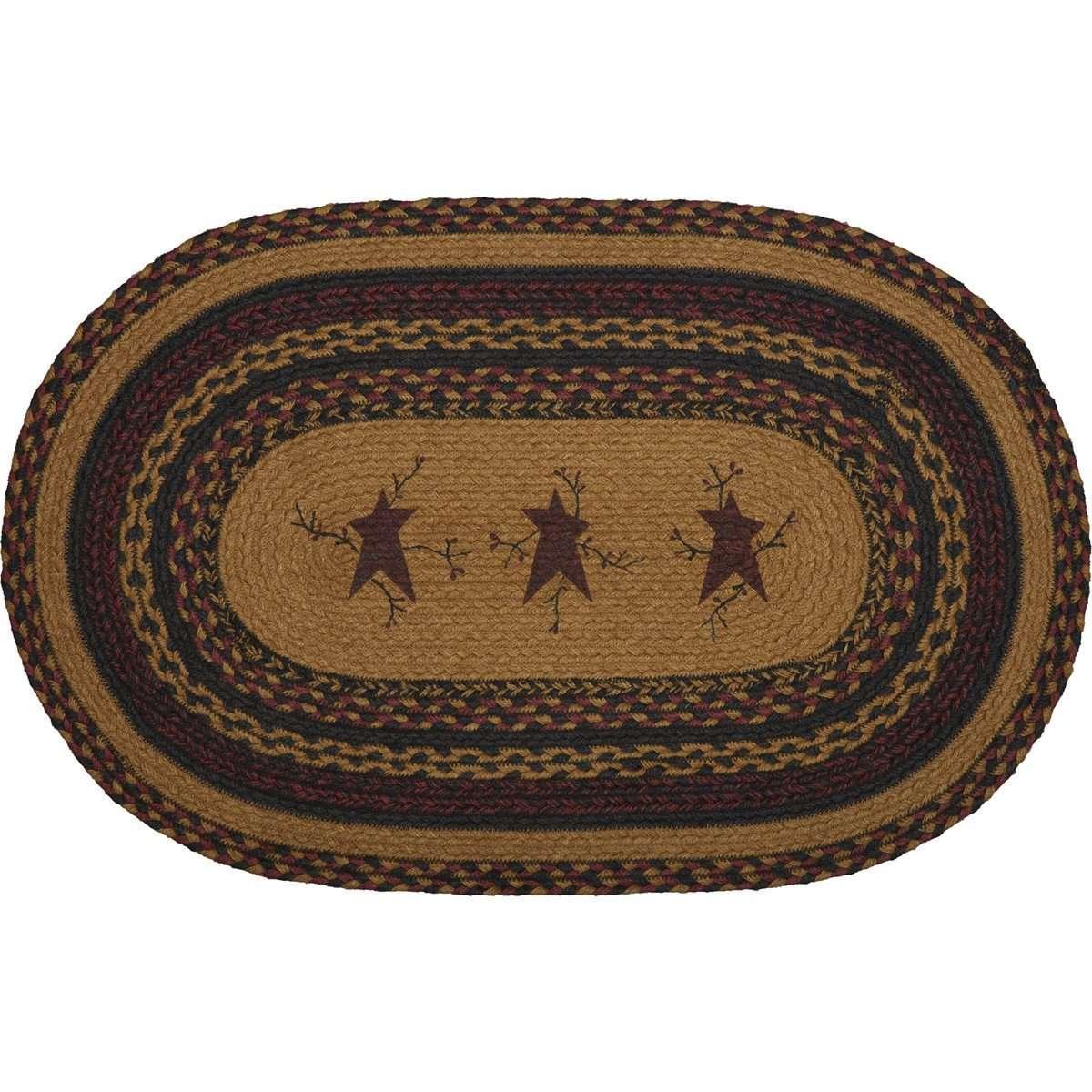 Heritage Farms Star and Pip Jute Braided Rug Oval - The Fox Decor