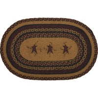 Thumbnail for Heritage Farms Star and Pip Jute Braided Rug Oval rugs VHC Brands 20x30 inch 