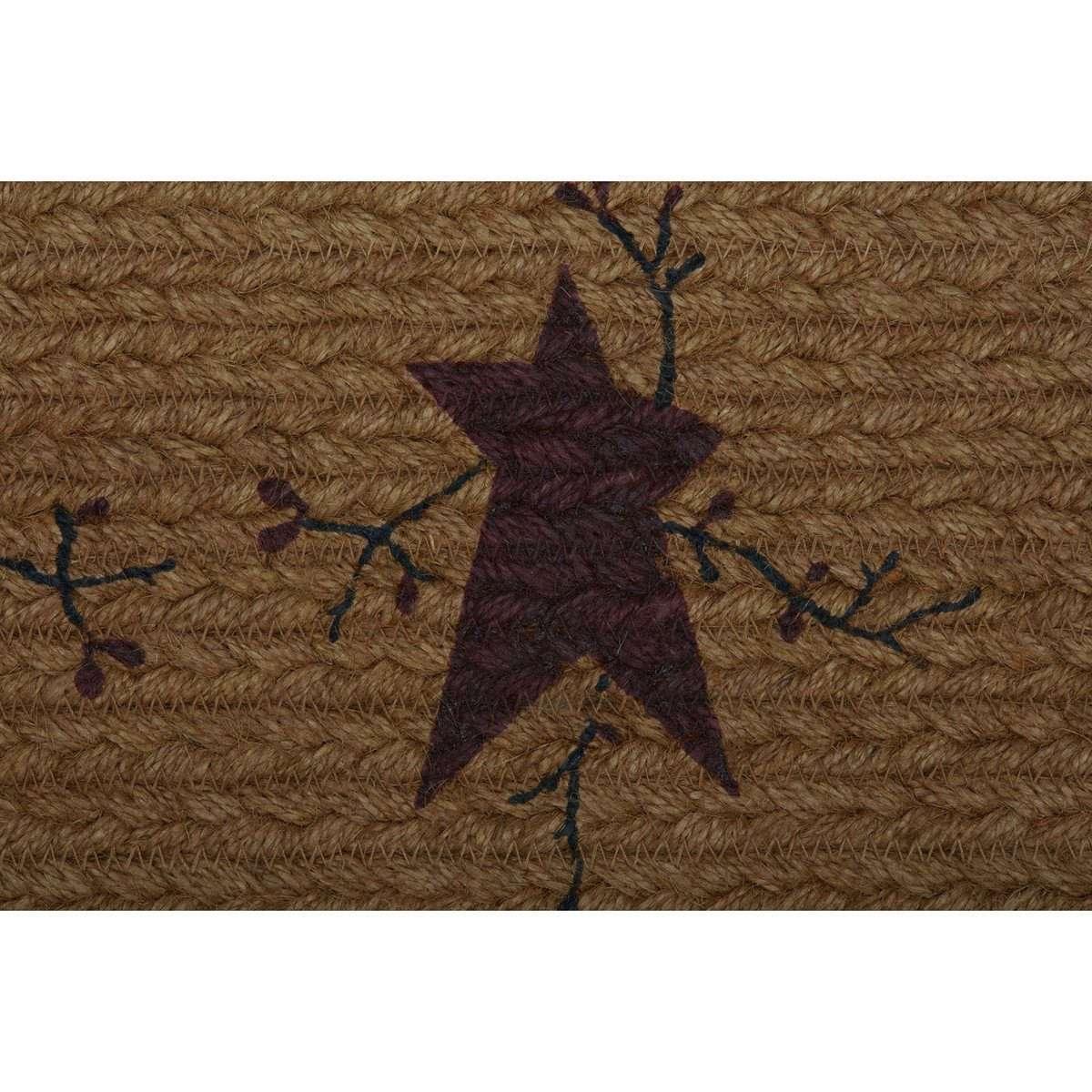 Heritage Farms Star and Pip Jute Braided Rug Oval - The Fox Decor