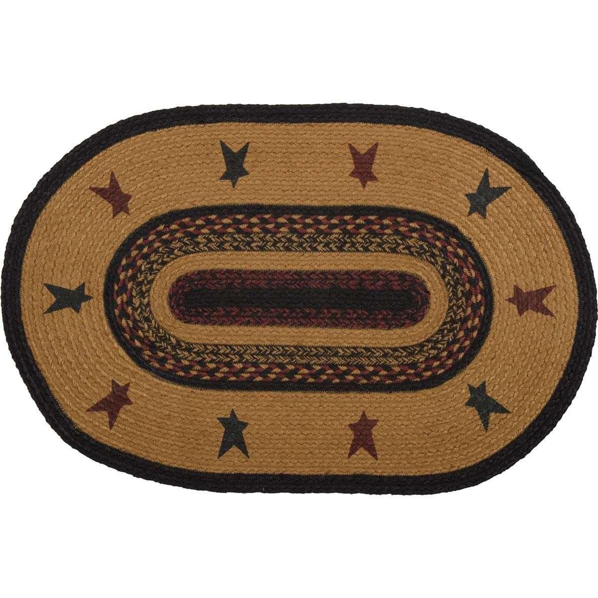Heritage Farms Star Jute Braided Rug Oval VHC Brands - The Fox Decor