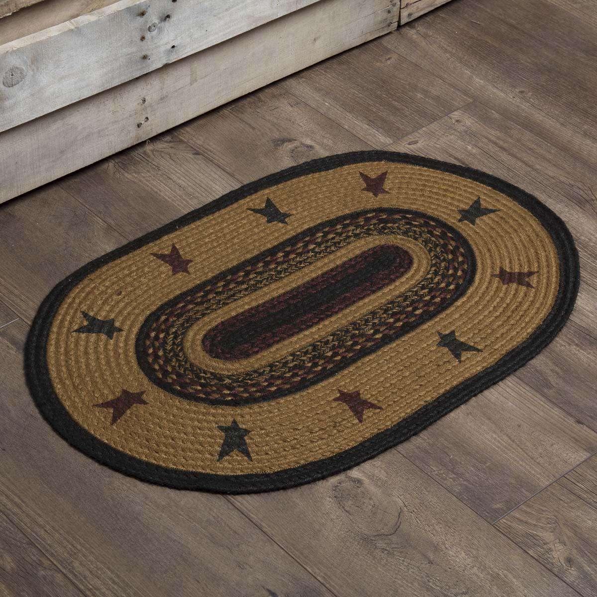 Heritage Farms Star Jute Braided Rug Oval VHC Brands - The Fox Decor