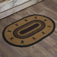 Heritage Farms Star Jute Braided Rug Oval VHC Brands - The Fox Decor