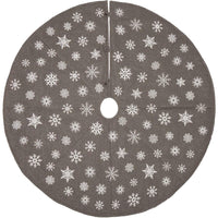Thumbnail for Snowflake Burlap Grey Christmas Tree Skirt 55 VHC Brands - The Fox Decor