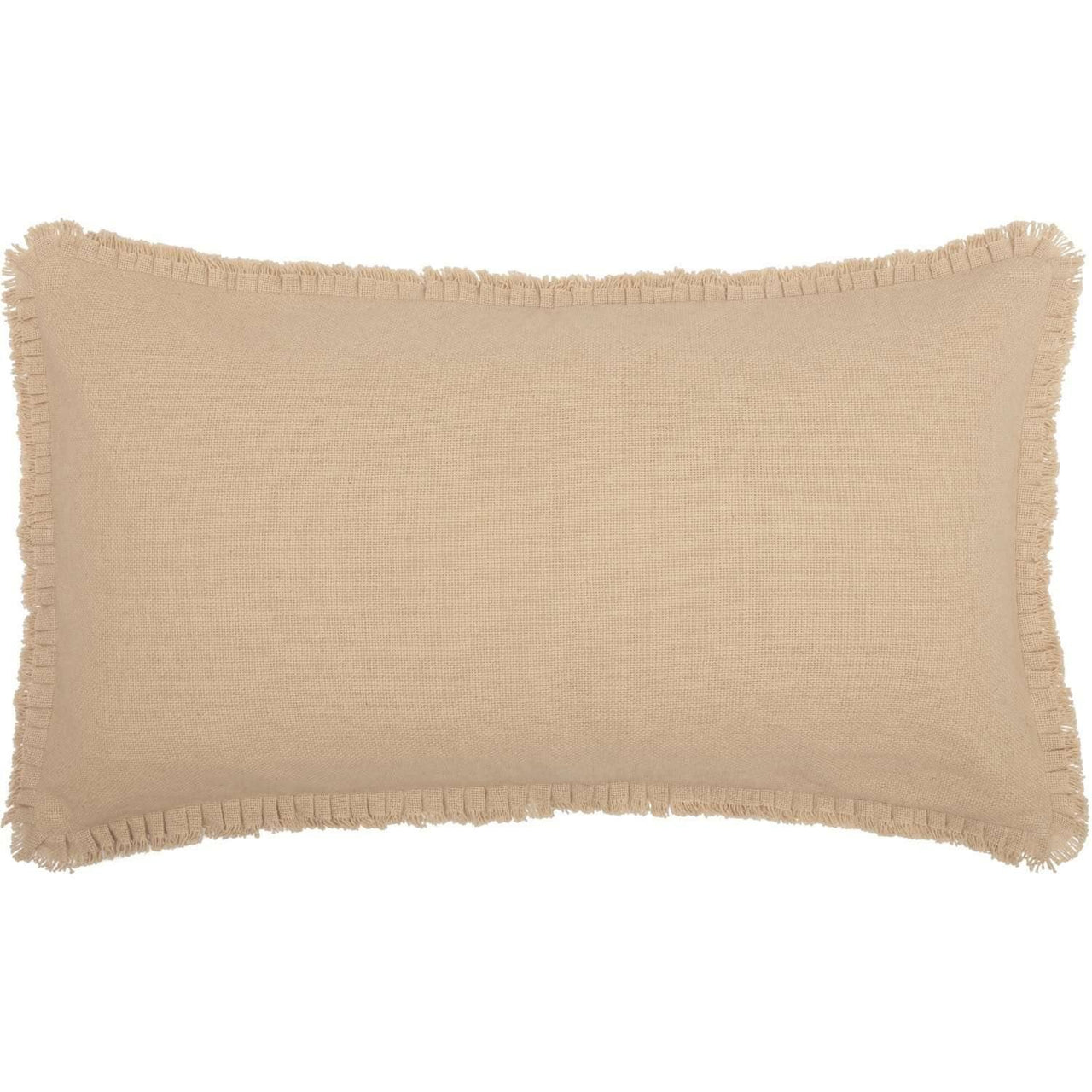 Burlap Vintage King Sham w/ Fringed Ruffle 21x37 VHC Brands - The Fox Decor