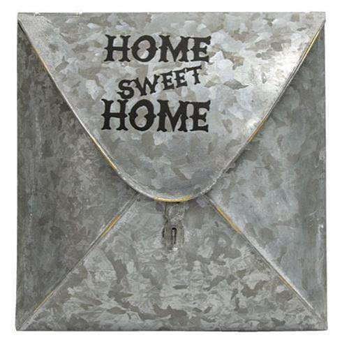 Home Sweet Home Galvanized Envelope Post Box Mail and Post Boxes CWI+ 