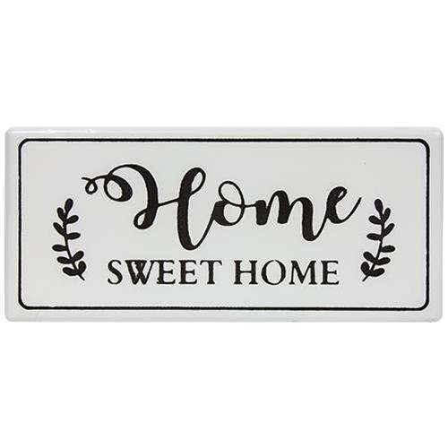 Home Sweet Home White Metal Wall Sign Metal Signs CWI+ 