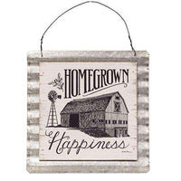 Thumbnail for Homegrown Happiness Wood & Corrugated Metal Wall Sign - The Fox Decor