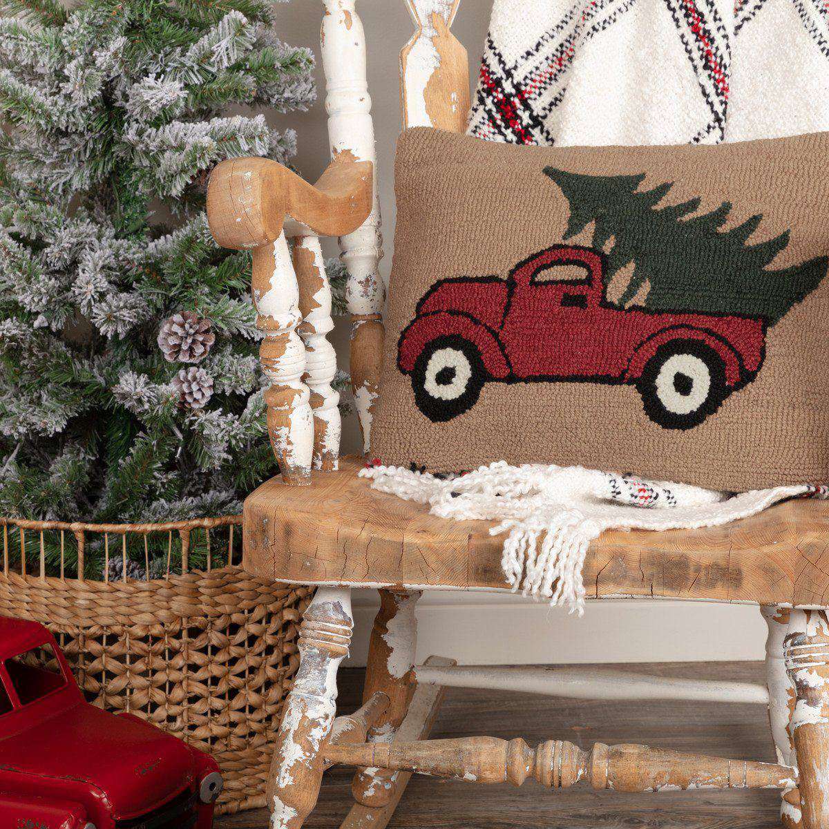 Hooked Truck Pillow, 14"x18" - The Fox Decor