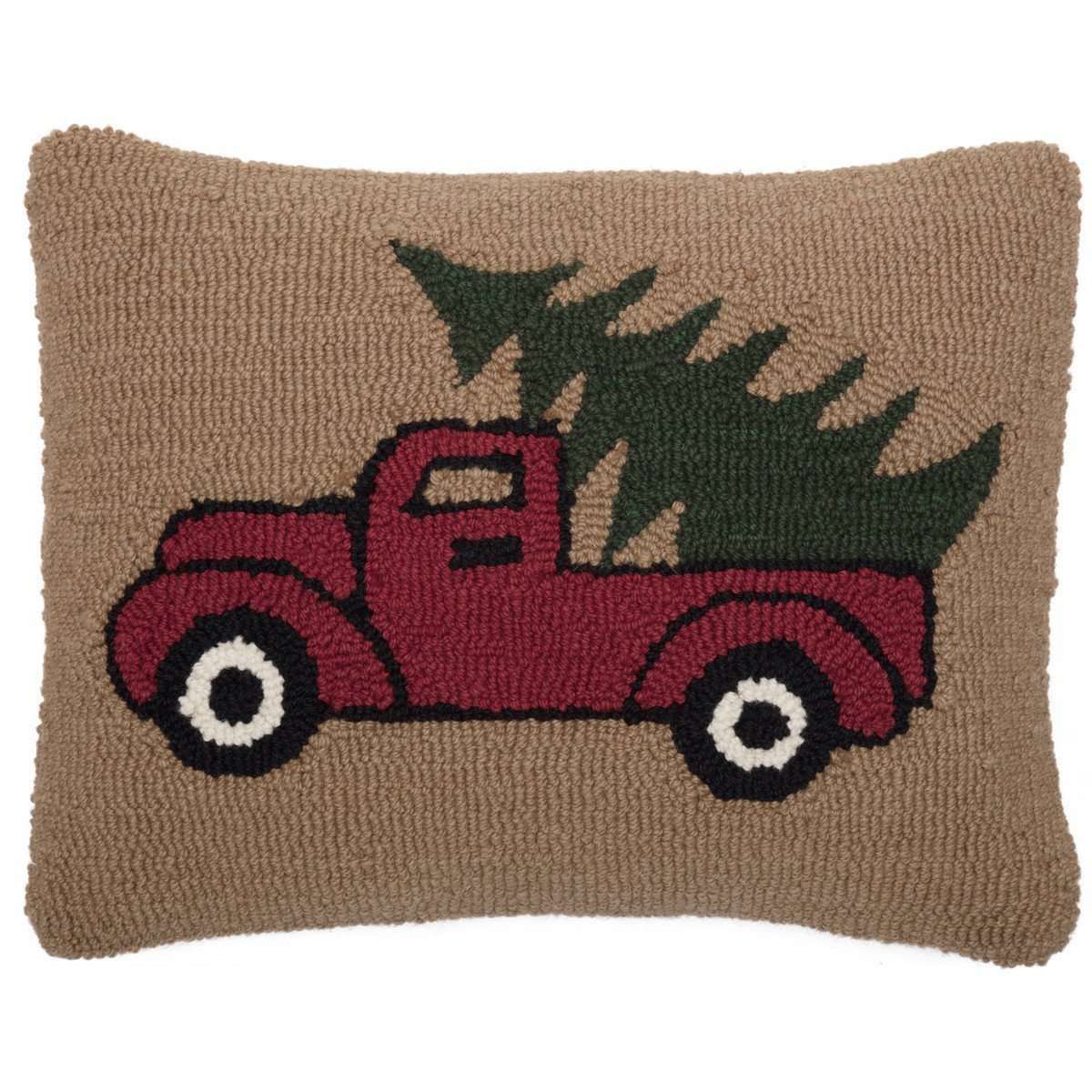 Hooked Truck Pillow, 14"x18" General VHC Brands 