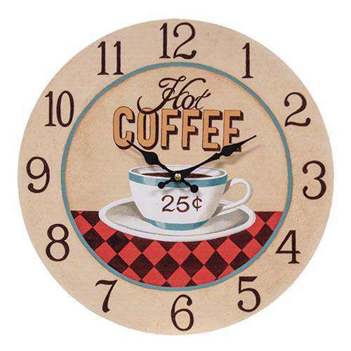 Hot Coffee 25¢ Country Clock wall clocks CWI+ 