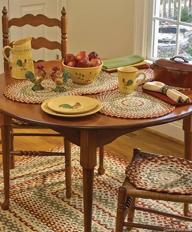 Mill Village Braided Chair pad Set of 4 - The Fox Decor