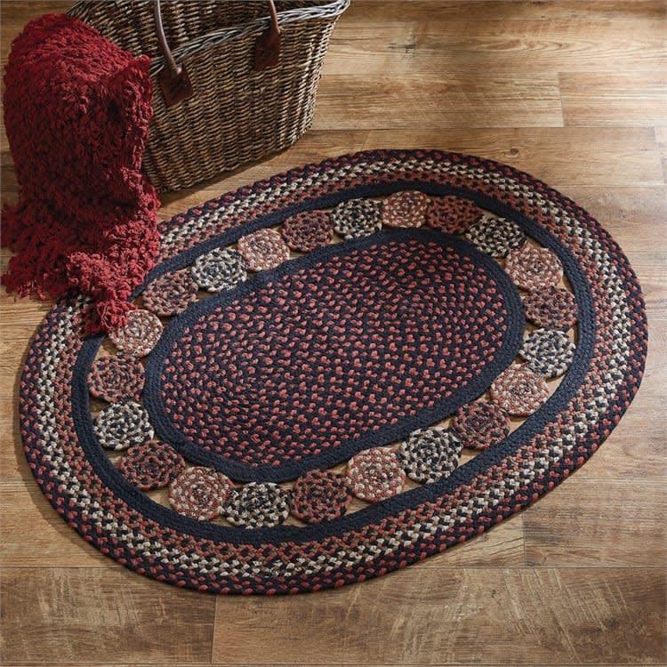 Inner Circles Oval Braided Rug 2.6' x 3.5' Park Designs - The Fox Decor