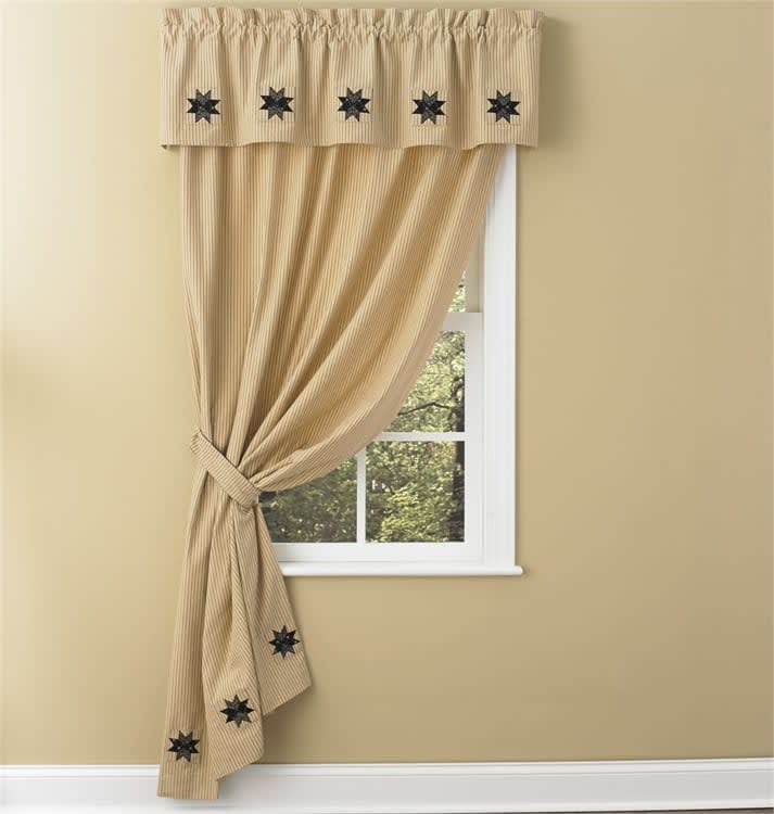 Carngtn Lined Ticking Single Panel Curtain 56" x 96" Park Designs Set of 2