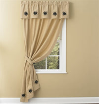 Carngtn Lined Ticking Single Panel Curtain 56