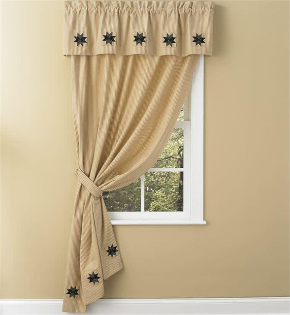 Carrington Lined Ticking Patch Valance Park designs - The Fox Decor