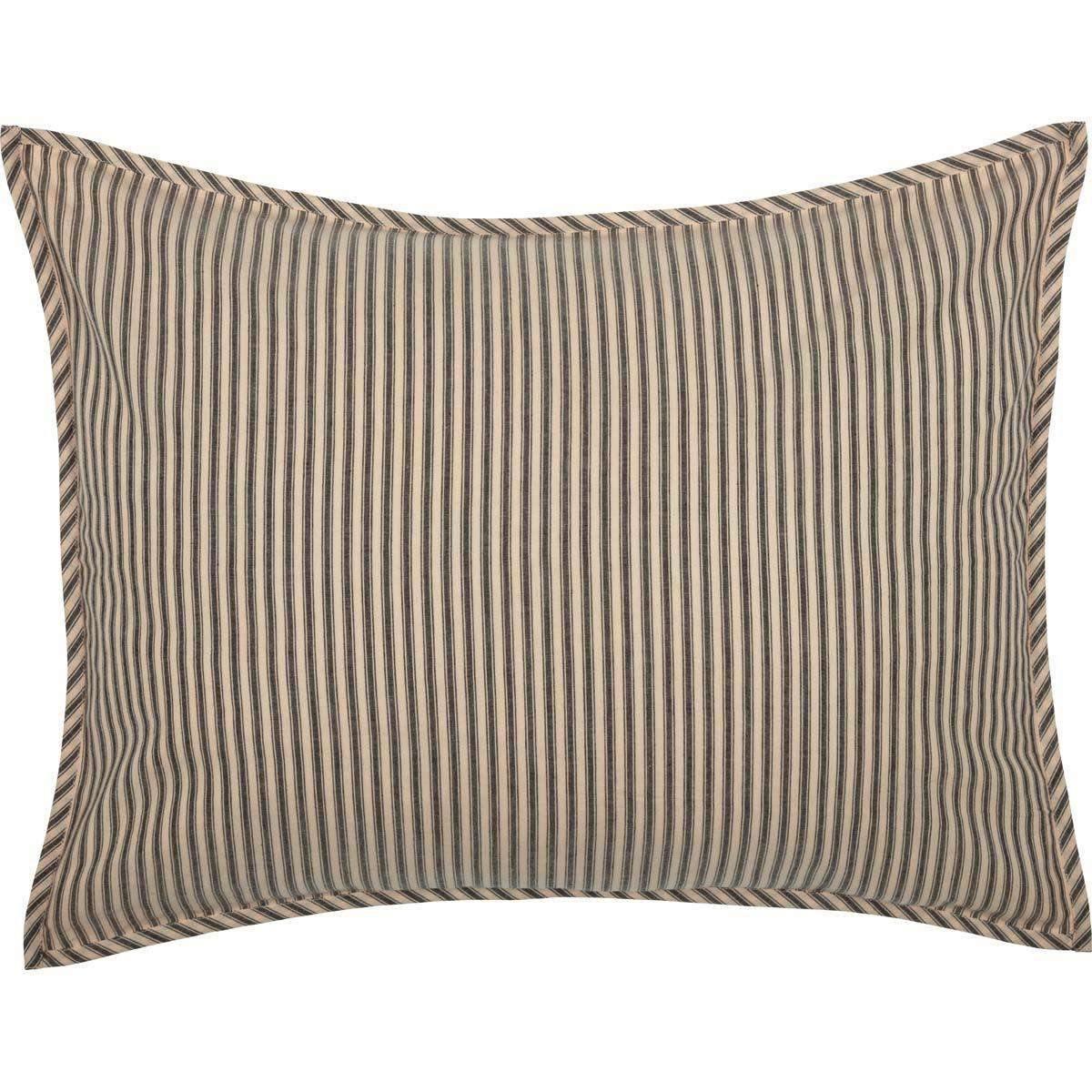Sawyer Mill Charcoal Ticking Stripe Standard Sham 21x27 VHC Brands - The Fox Decor