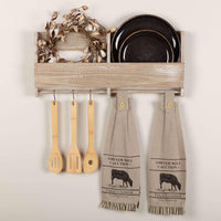Thumbnail for Sawyer Mill Charcoal Cow Button Loop Kitchen Towel Set of 2