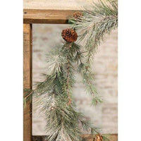 Icy Glittered Needle Pine Garland - The Fox Decor