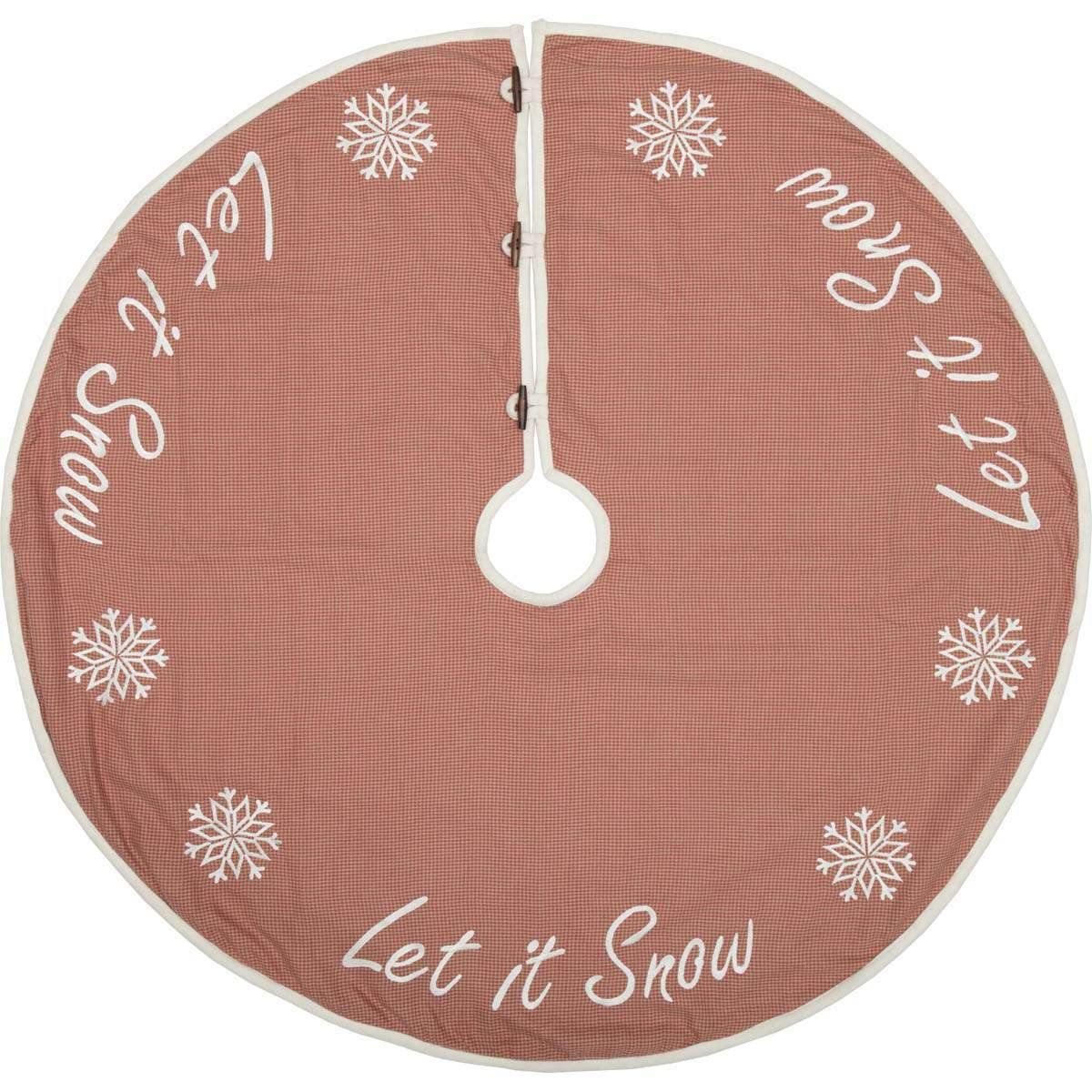 Let It Snow Christmas Tree Skirt 48 VHC Brands - The Fox Decor