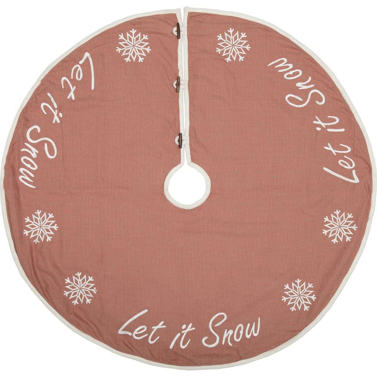 Let It Snow Christmas Tree Skirt 48 VHC Brands - The Fox Decor