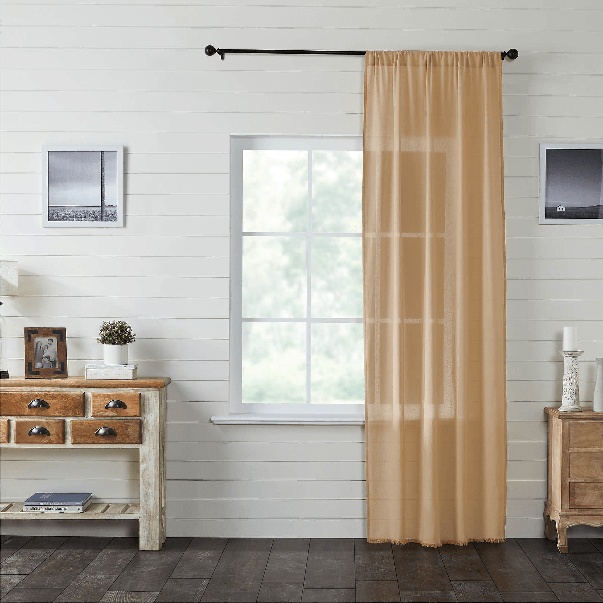 Tobacco Cloth Khaki Panel Curtain 96