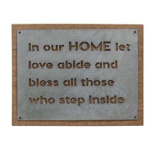 In Our Home Metal Sign, 2 Asst. Valentine Decor CWI+ 