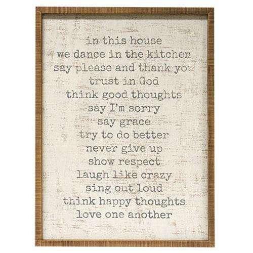 In this House Rustic Framed Sign - The Fox Decor